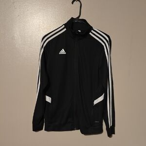 Adidas Track Jacket Mens Medium Warm Up Tricot Three Stripe‎ Full Zip Black